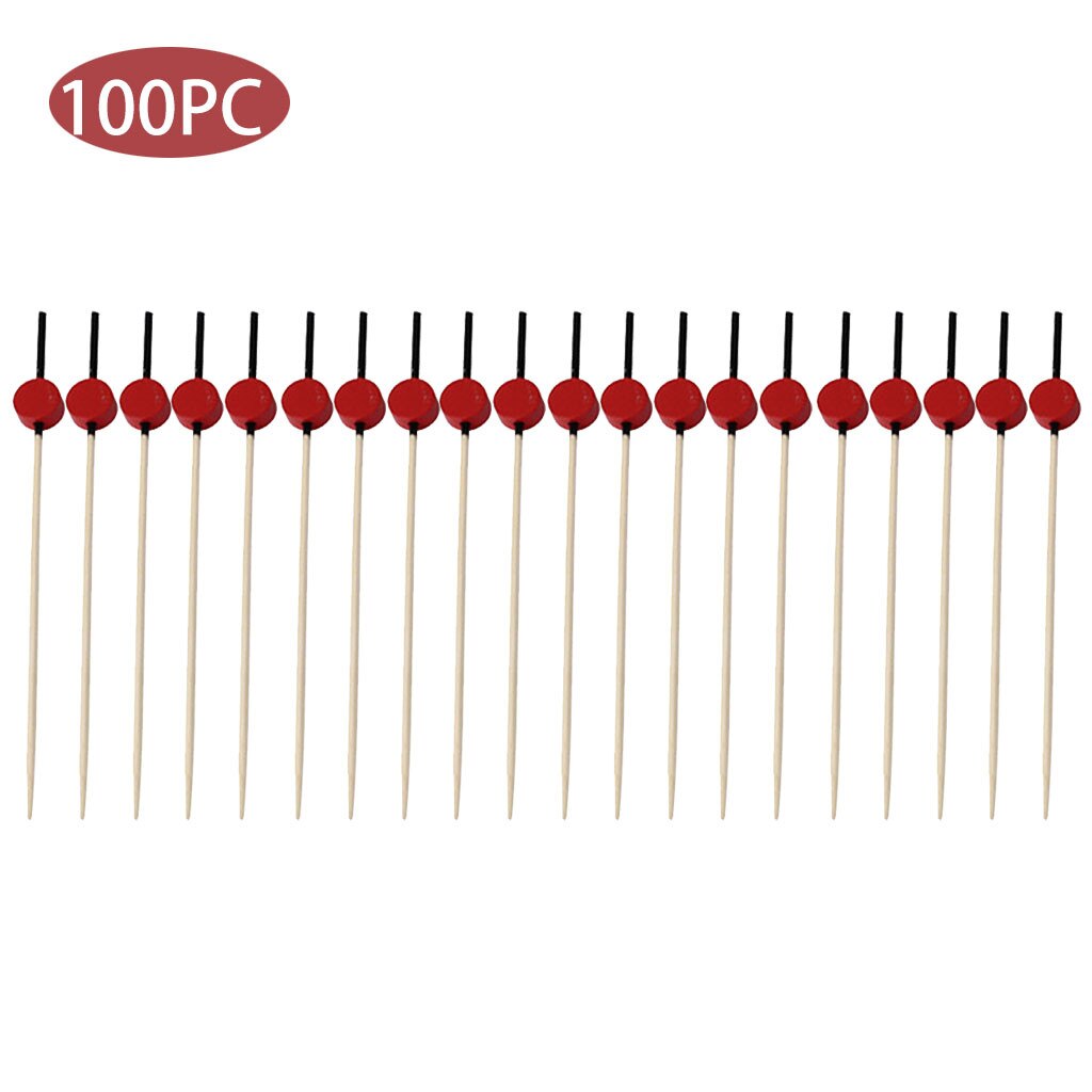 100pc bambu pick buffé frukt gaffel fest dessert stick cocktail spett hjärta blomma bambu pick buffé cupcake frukt gaffel fest: E