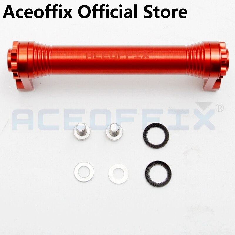 Aceoffix let hjulforlængelsesstang aluminiumslegering foldecykel teleskopstang til brompton foldecykelcykling: Rød