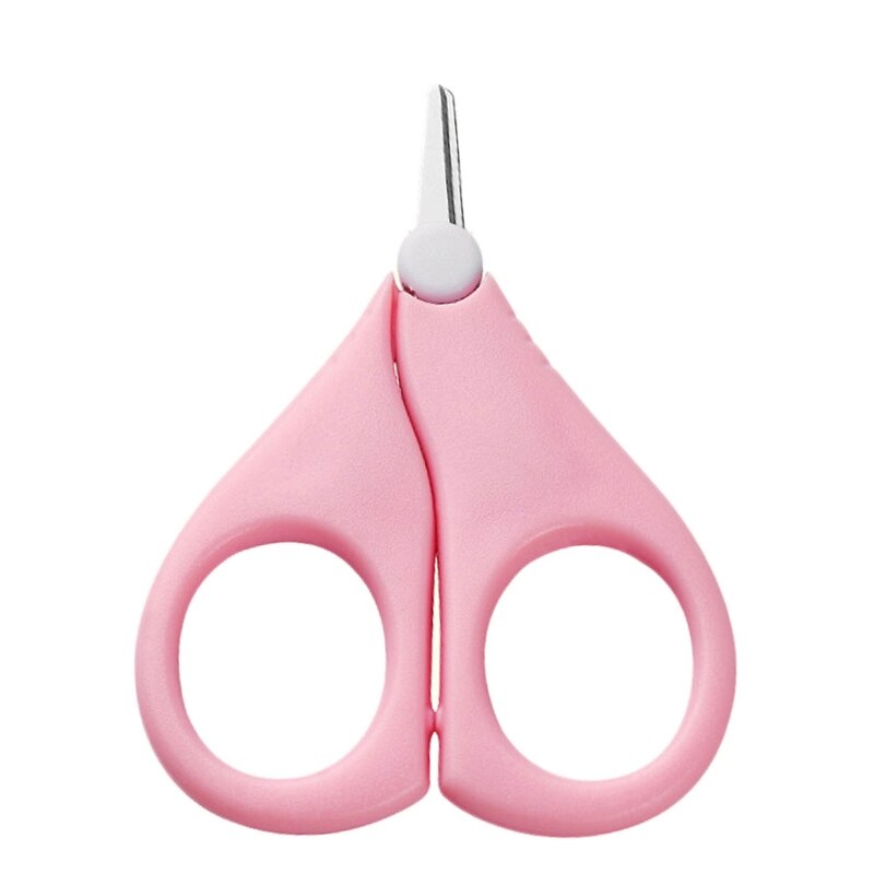 Tijeras de seguridad para manicura con punta redonda para bebé, de acero inoxidable, Ideal para de ducha, para recién nacidos, bebés y niños pequeños: Rosa