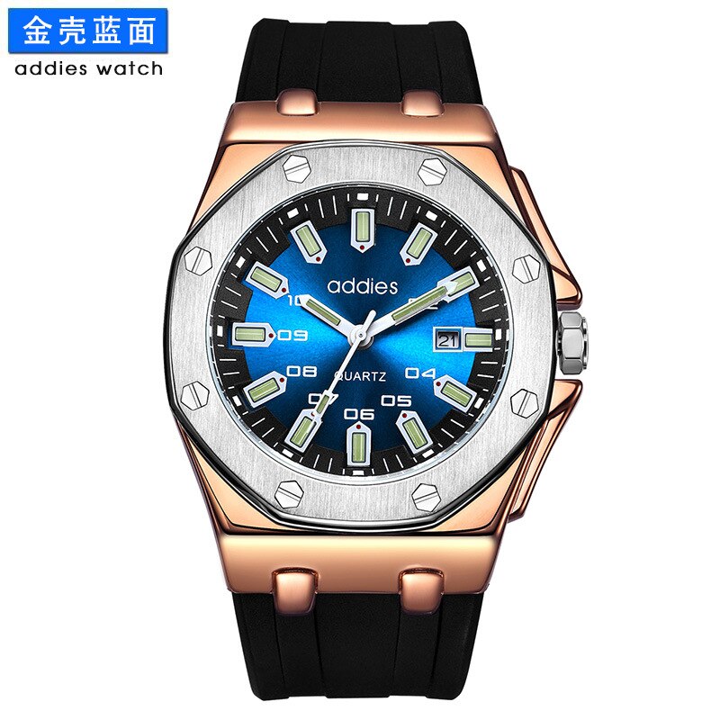 Aidis Heren Horloge Lichtgevende Waterdicht Business Ap Horloge Heren Horloges: Gold shell and blue