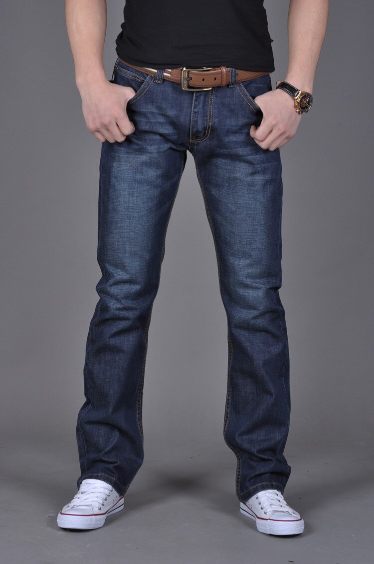 Mænds jeans jeans til unge mænd mænd bukser afslappet slanke straight ripped jeans – Grandado