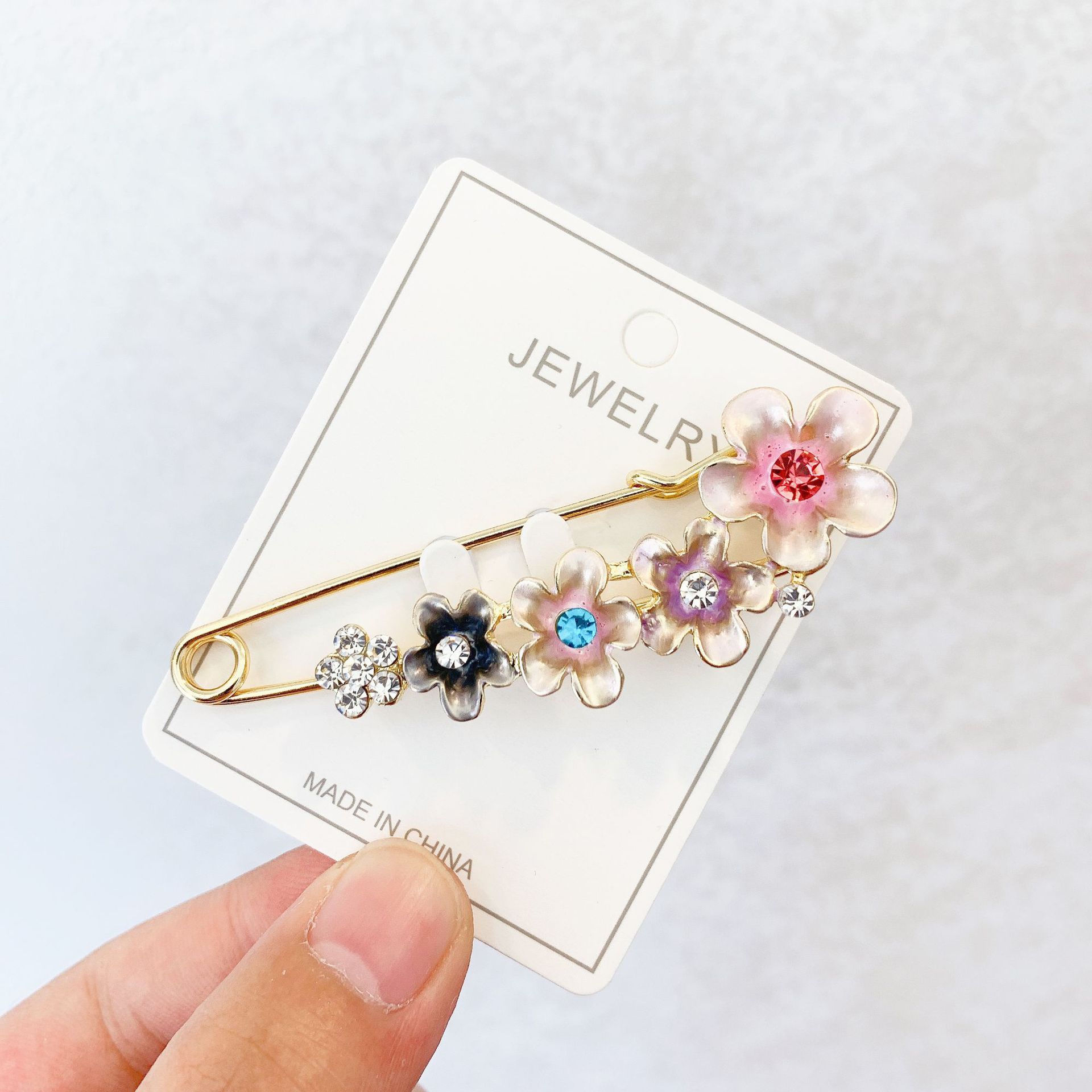 Sjal blomst broche diamant olie lilje tulipan sommerfugl stor nål sikkerhedsnål frakke kjole anti-genskin silke tørklæde spænde: 4