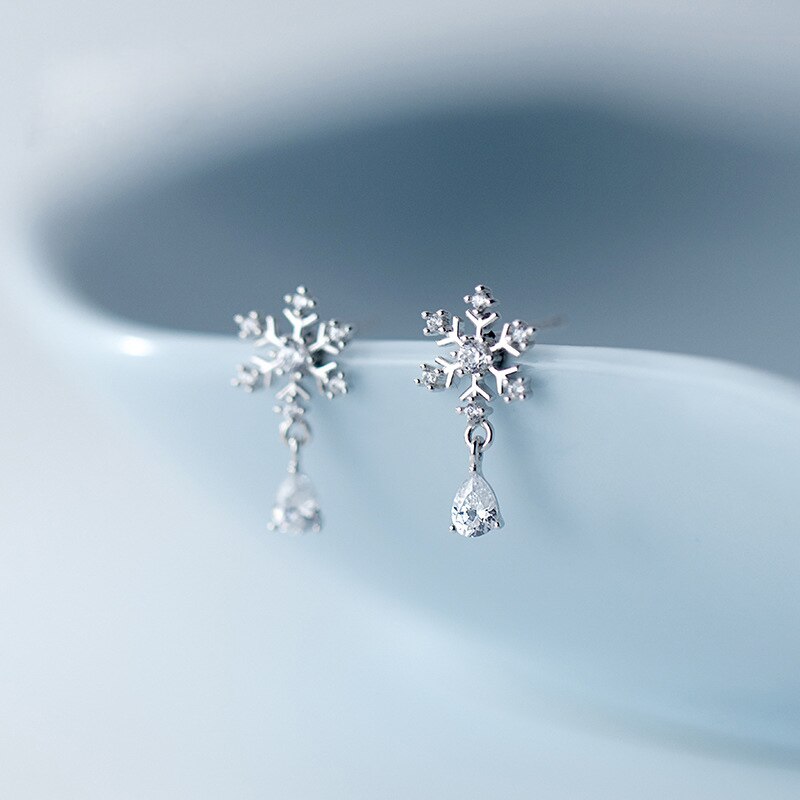 La Monada Stud Earrings For Women Silver 925 Snowflake Hanging Fine Women Earrings Jewelry Stud Earrings 925 Silver Beautiful