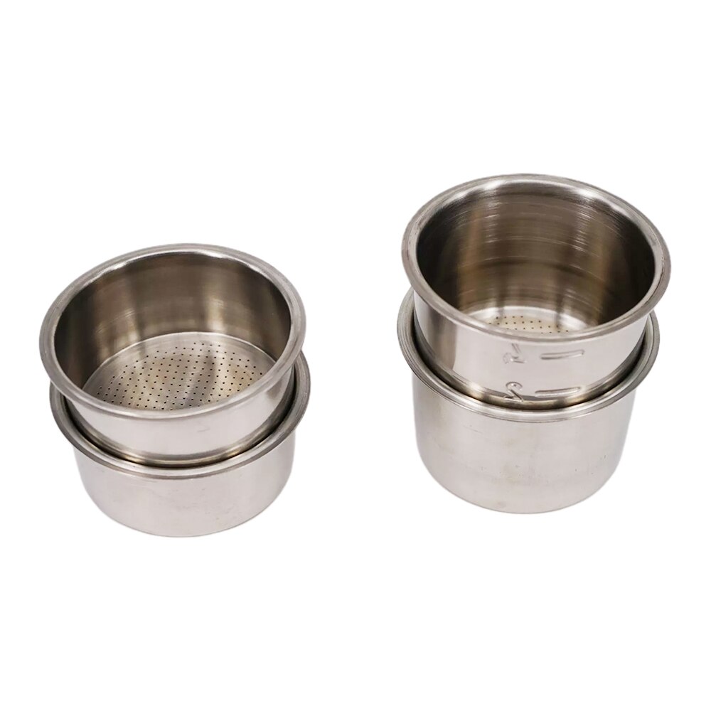 2/4Puchar 51mm bezciśnieniowy kosz filtrujący wysokiej jakości filtr robić herbaty kawy kosz filtrujący srebrny ze stali nierdzewnej stal Dripper części kawy narzędzie