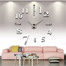 3D Wall Clock Mirror Wall Stickers DIY Wall Clocks Removable Art Decal Sticker Home Decor Living Room Quartz Needle