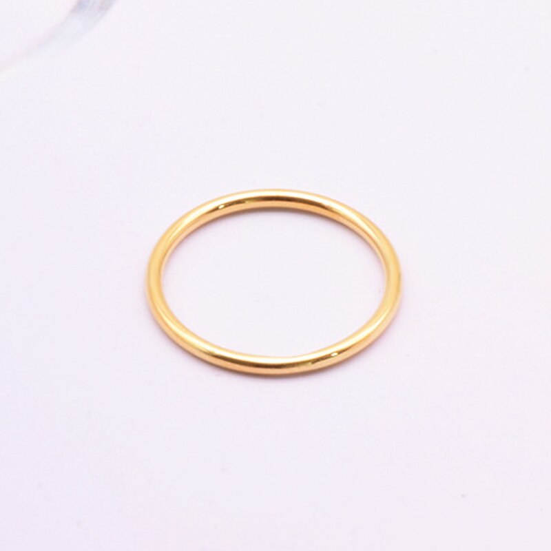 316 Edelstahl Kleine Dünne Ringe Für Frauen Mädchen Rose Gold Silber Farbe Runde Kreis Ring Schmuck 1,5mm Größe 5 6 7 8 9: 9 / Gold Farbe
