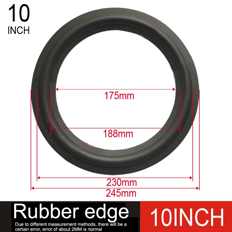 DIYLIVE-Anillo de goma de Accesorios de reparación de 4-12 ", woofer de anillo plegable, subwoofer (100 ~ 300mm) 4 5 6,5 7 8 10 12: 2 piece / 10inch Rubber edge