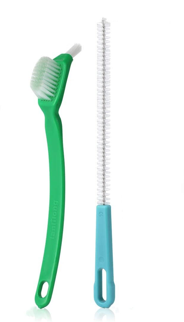 Limpiador de cuchillos con cuchilla, herramienta de lavado de ollas, cepillo de limpieza, Ideal para Thermomix TM5 TM6 TM31, Mezclador de alimentos Monsieur Cuisine: Azul