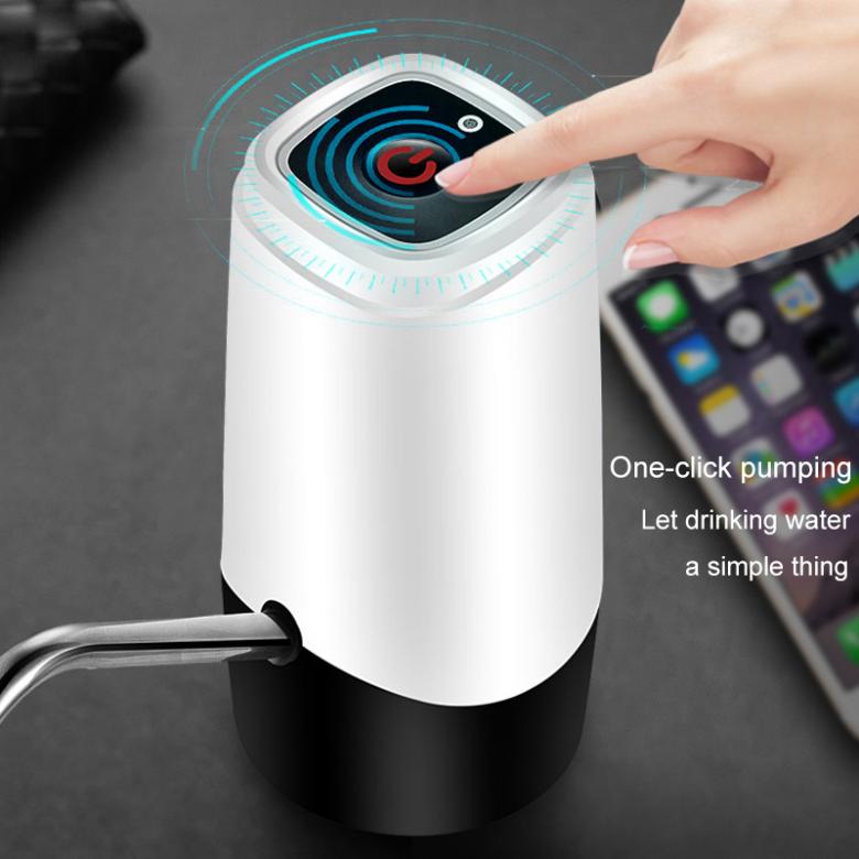 Bärbar mini tryckknapp trådlös elektrisk dispenser vattenpump med usb-kabel /304 rostfria rör 4.5l-18.9l pipiga