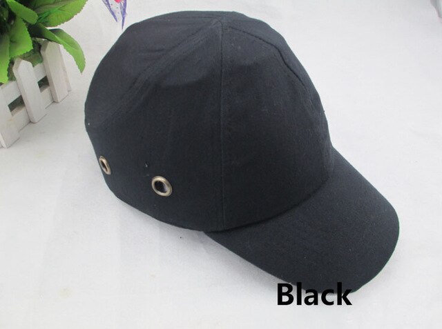 Bump Cap Work Safety Helmet Baseball Hat Style Protective Safety Hard Hat Work Wear Security Head Protection Side 4 Holes: BLACK