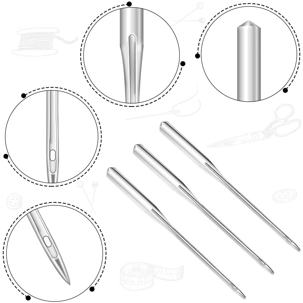 IMZAY 100 PCS Count Sewing Machine Needles Universal Home Machine Needles Large Eye Sewing Machine Needles For Quilting
