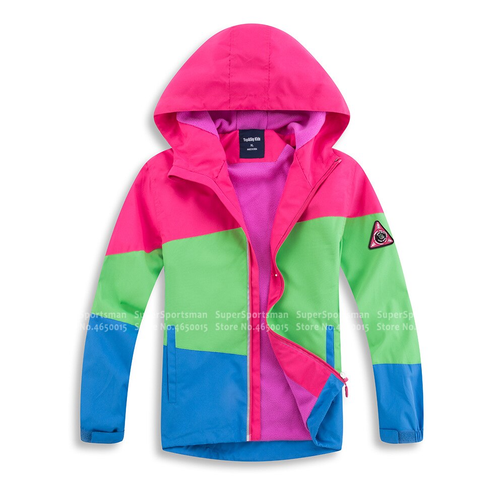 Vinter fleece softshell dreng pige kompas vandtætte jakker børn sport vandrefrakker børn camping ski windbreaker tøj: Lyserød / Barnets højde 120cm