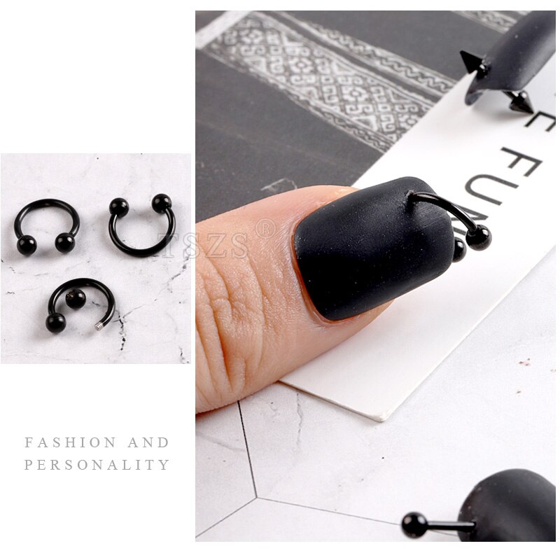 nagelpiercing 10 Stks/partij Punk Stijl Nail Onderdelen Piercing Legering Studs Metalen Curve Pijl Klinknagel Decoratie Nagels Kunst Accessoires Nail Charms