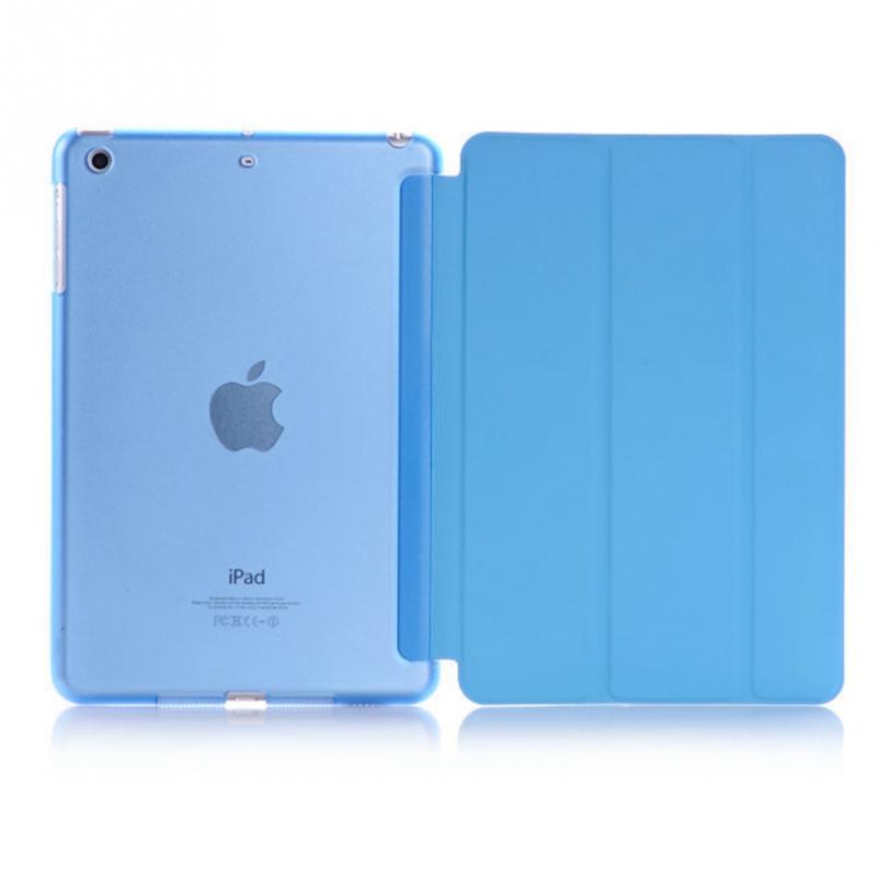 Coque mince pour iPad 9.7 iPad 5 6ème Coque Flip A1822 A1893 Support Transparent PVC Support Funda pour iPad 9.7 ''Cover: Rouge