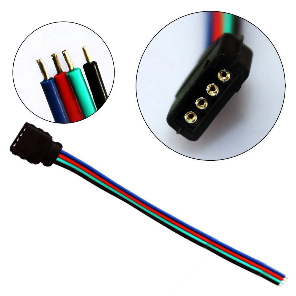 5pcs 10cm 4-pin Connector RGB Female plug socket 2... – Grandado