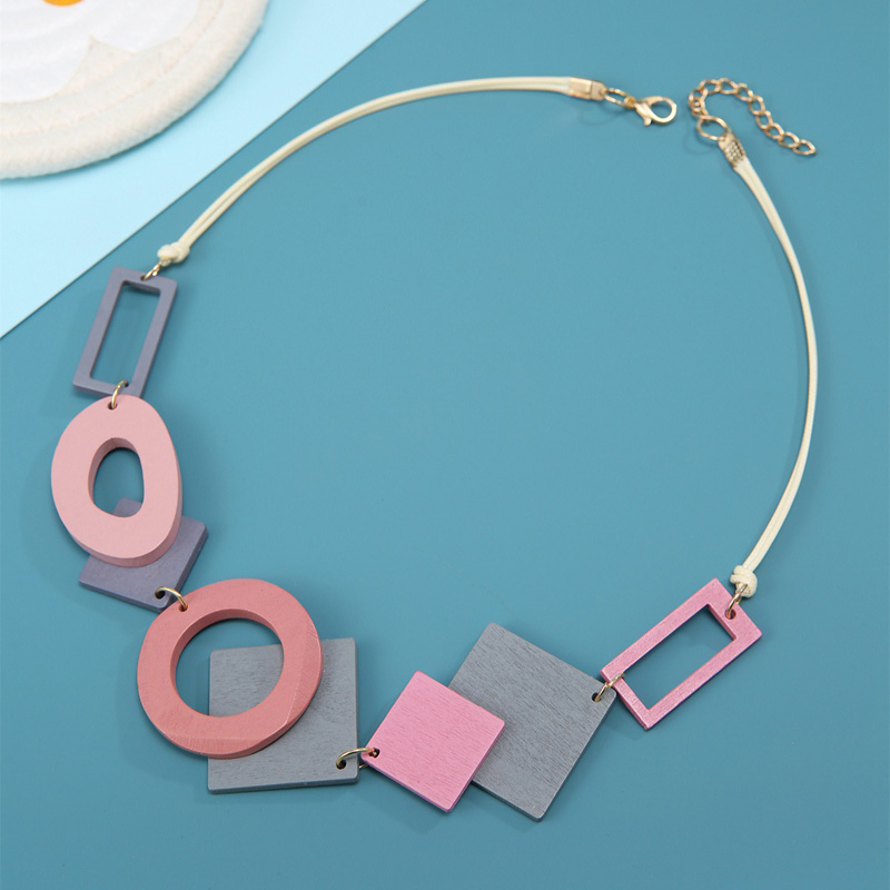 Collar con pechera llamativa para mujer, collares de madera geométricos Vintage, colgantes, decoración para el cuello, nuevos de joyería de