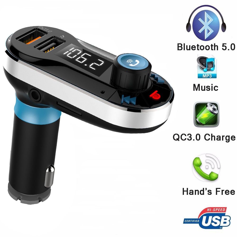 Car Bluetooth Handsfree Kit Auto MP3 Player FM Transmitter AUXIN Wireless Car Modulator Radio