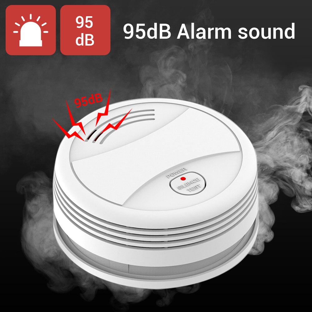 Independent Smoke Detector WiFi Fire Alarm Tuya/Smart Life APP Fire Detector Smoke Sensor 360° detection Low Battery Reminder