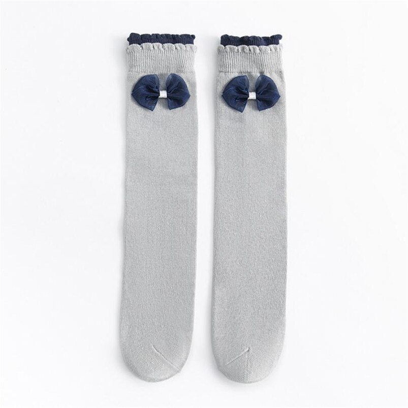Kids Sokken Peuters Meisjes Kleine Strik Side Knie Hoge Lange Zachte Katoen Kant Baby Been Warmers Kniekousen Meisje 3-12T: c / 5 to 8t