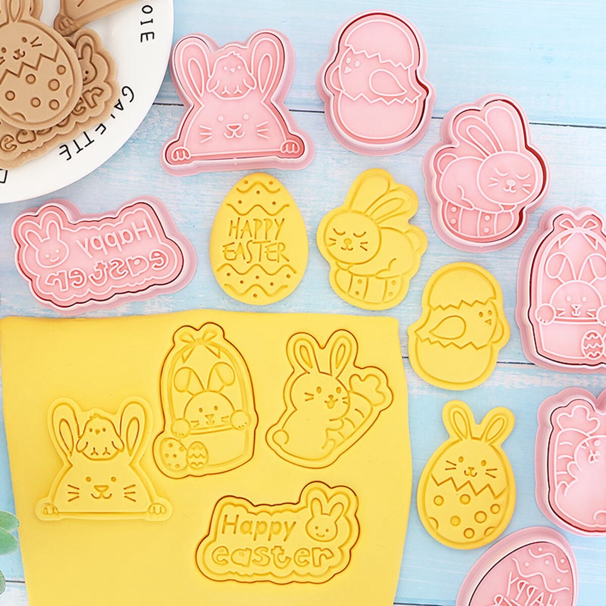 Ostern Kunststoff Cookie Cutter Kaninchen Ei Keks Cutter Glücklich Ostern Dekorationen Für Heimat Hase Ostern Partei Liefert freundlicher