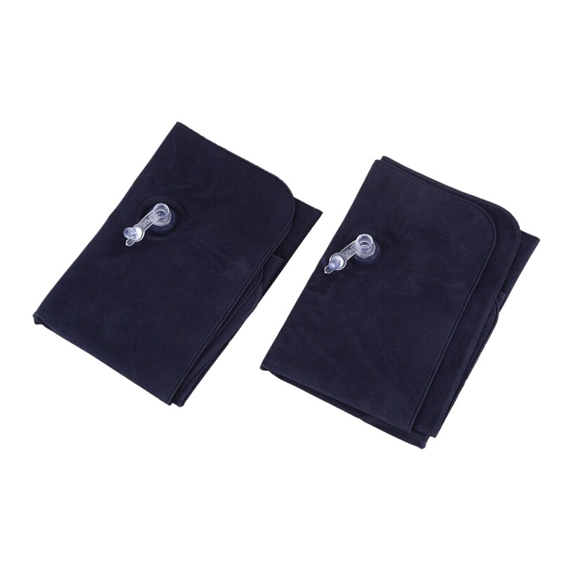 2 Stuks Opblaasbare Zitkussen Reizen Kussen Slaap Hoofd Ondersteuning In Auto Diepe Blauw 38*24Cm