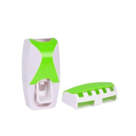 1 sæt automatisk tandpasta dispenser håndklædeholder tandbørstehylde med krog vægmonteret tandpasta presmaskine tilbehør til badeværelset: H001