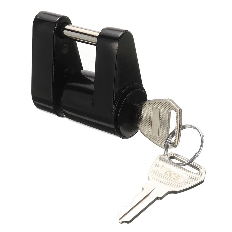 Zinc Alloy 1/4" Trailer Hitch Coupler Lock Anti-theft Locking Hauling Security Towing Tow Bar with 2 Keys