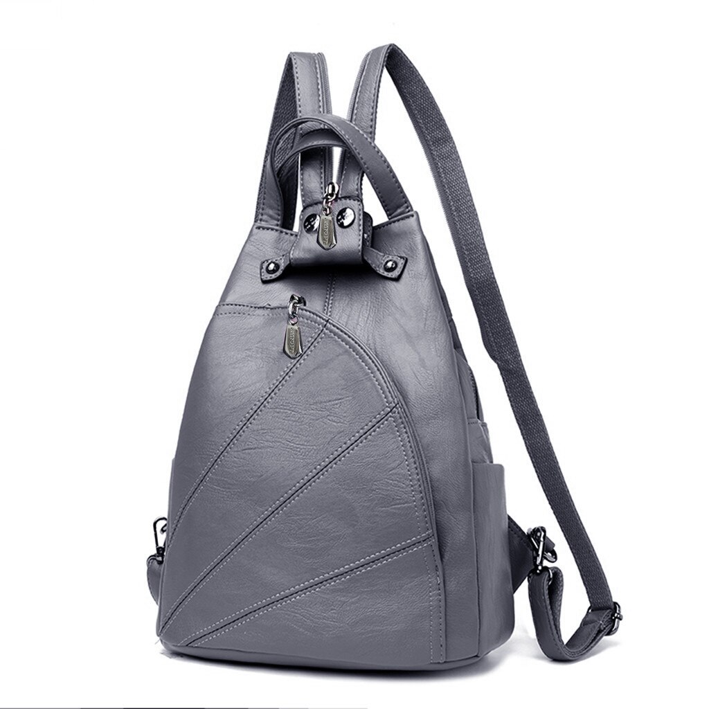 sac à dos en cuir pour femmes rétro voyage collège cartable sacs à dos pour adolescentes solide sac à main sac d'école mochila: Pink