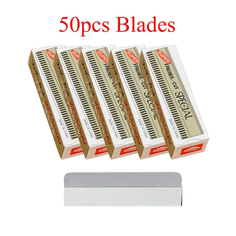 50/100pcs Feather Blades Hair Trimming Razors Blade Stainless Steel Multifunction Makeup Blades C0012A: C0012A-03
