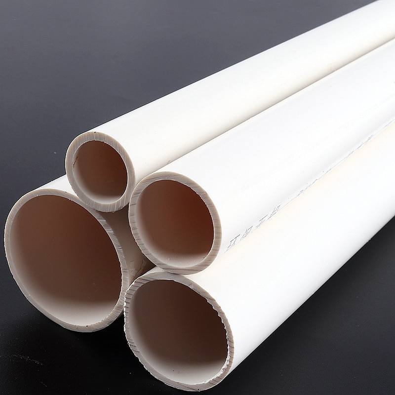1-2pcs 20mm-110mm Outer Diameter White PVC Pipe Agriculture Drainage Home Garden Irrigation Tube Fish Tank Water Pipe 48-50cm