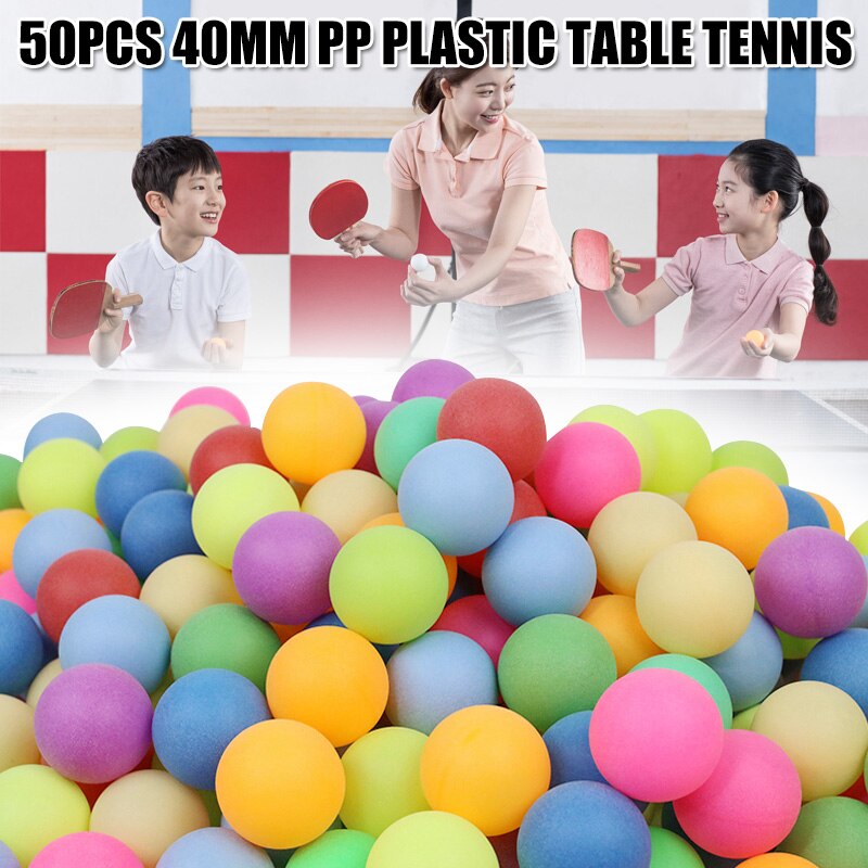 40mm Table Tennis Balls 2.4g Random Colours 50pcs Ping Pong Ball for Games Outdoor Sport Accessories