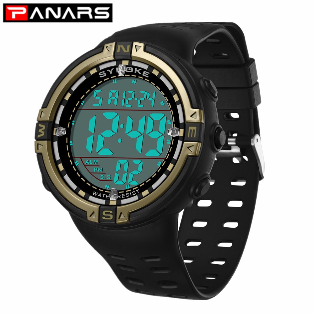 PANARS Mannen Digitale Horloges Multi Functionele Outdoor Sport Waterdichte Running Seconden Grote Wijzerplaat Elektronische Lichtgevende Mannelijke Klok