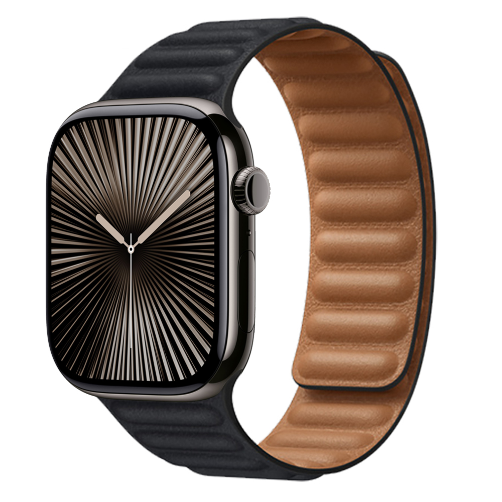 Enlace de cuero para Apple watch band 44mm 45mm 40mm 38 42 pulsera de bucle magnético iWatch seires SE 6 7 8 9 10 46mm ultra2 49mm