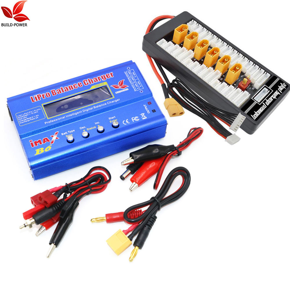 Imax B6 80W Xt60 Lipo Batterij Balans Oplader + B6ac Lipo Opladen Xt60 Adapter Board 2-6S Voor Rc Batterij