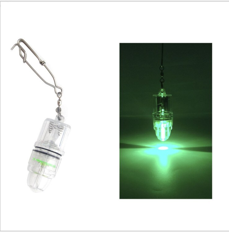 Fiske lys med pin samle fisk lampe dypvanns fisk lampe 5# aa batteri vanntett super lys blits/faste alternativer  zm725: Grønn
