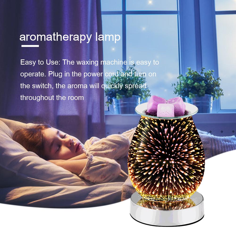 Electric Aromatize Incense Burner 3D Pyrotechnic Touch Control Night Lamp Aroma Wax Melt Machine Aromatherapy Diffuser
