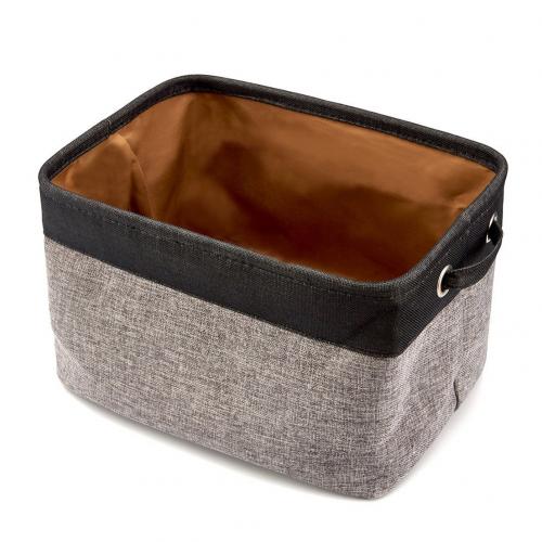Bloc de couleur boîte de rangement pliable pour vêtements, jouets, panier, organisateur d'articles divers, organisateur de livre cosmétique, conteneur de papeterie: Black Grey