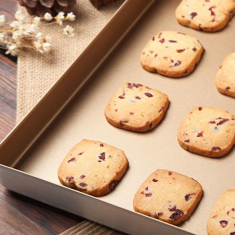 3 Pcs Rectangular Non-Stick Bread Cake Baking Tray Baking Tray Oven Rectangular Golden Baking Tray Diy Baking