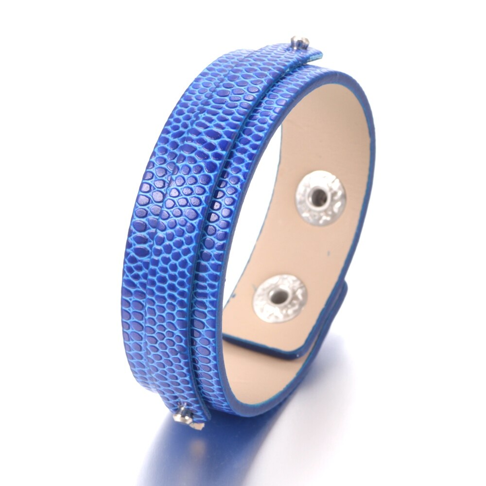 15 färgade läderarmband och armband gör-det-själv-tryckknappar, smycken som passar 18mm tryckknappar  sz0370f: Sz0370n