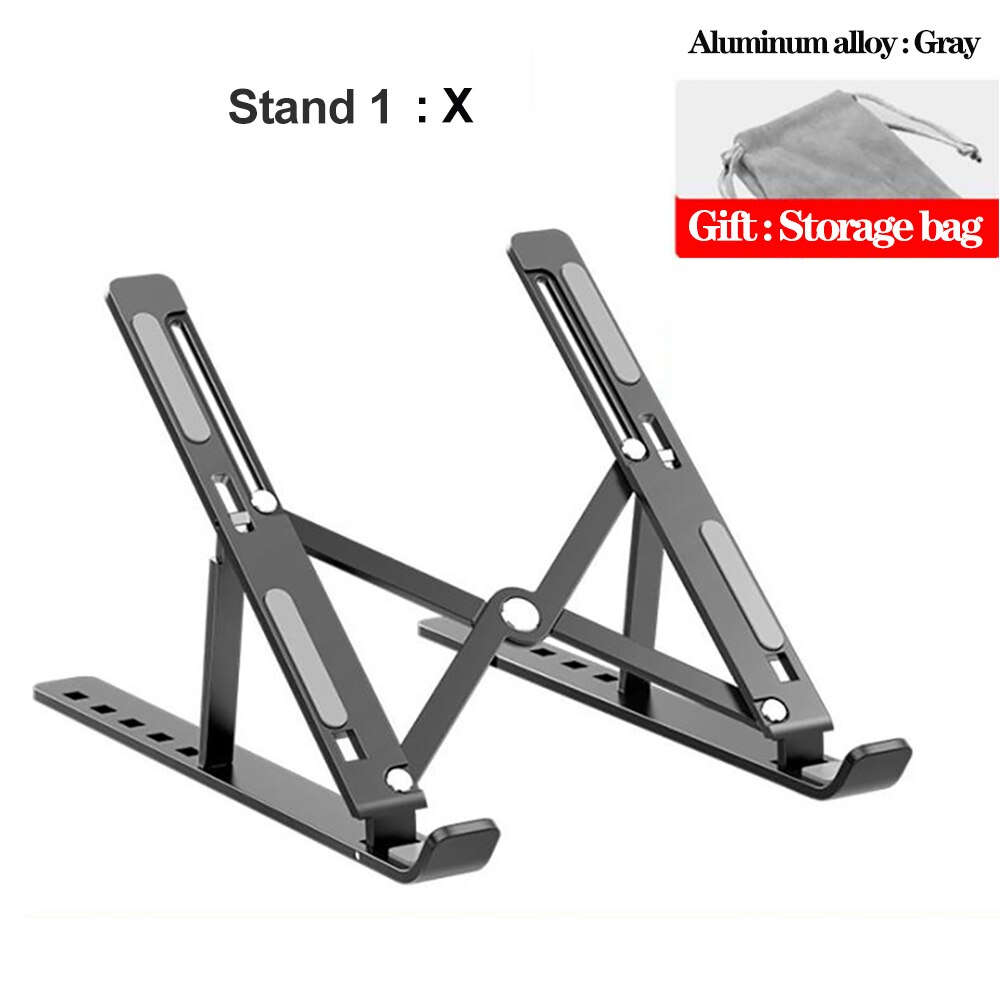 Laptop Holder for MacBook Air Pro 13 Retina Notebook Laptop Stand Bracket Foldable Aluminium Alloy Laptop Holder for PC Notebook: Gray 1