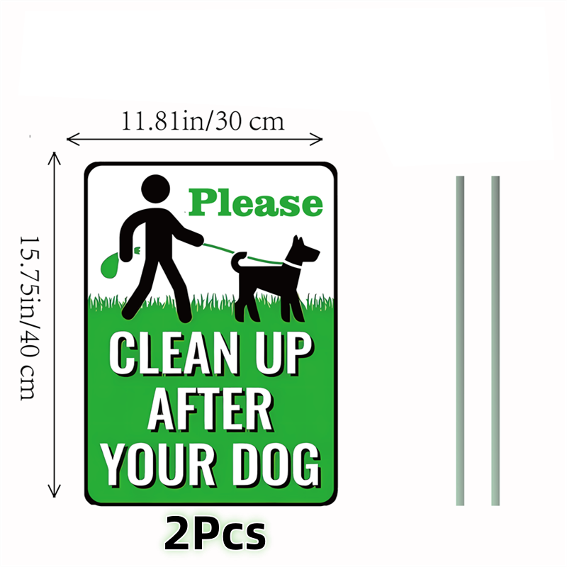 2 stk. skilt til hus, have, terrasse til hund, opslagstavle, græsplæne, kantsten, hund, advarsel, ingen hundelort: Default Title
