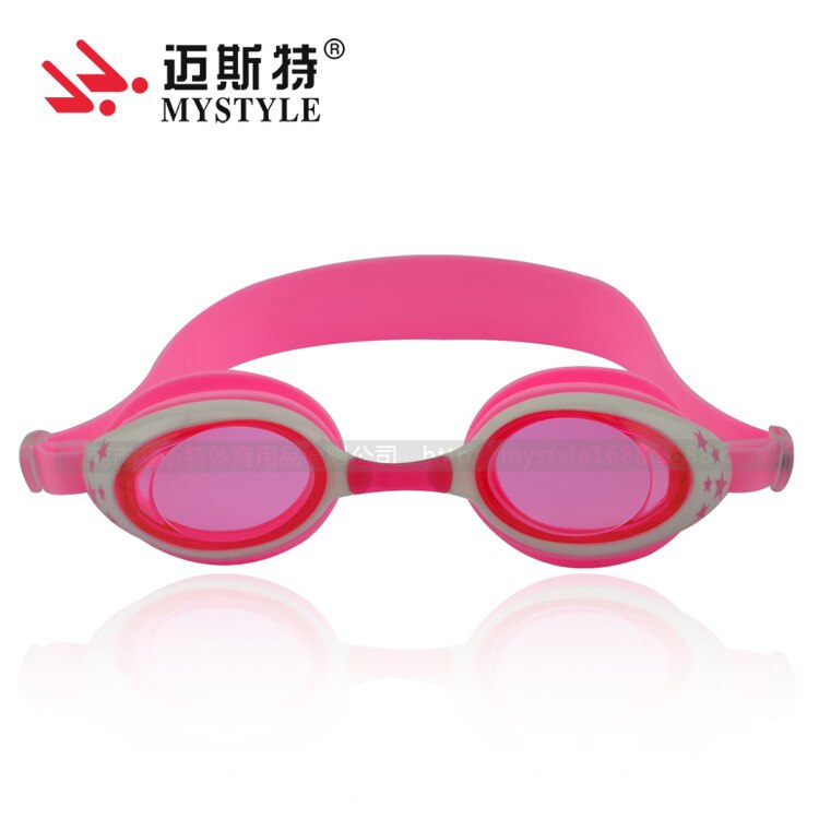 Børns svømmebriller fem-spids stjerne børn svømningsbriller teenager anti-tåge svømmebriller: Lyserød