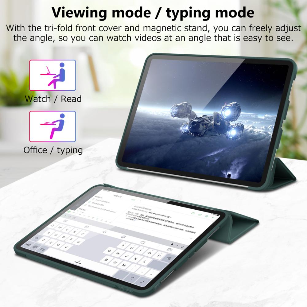 Yxayn hoesje voor ipad pro 11 ultraslank pu-leren smartcover zachte funda voor ipad pro 11 inch