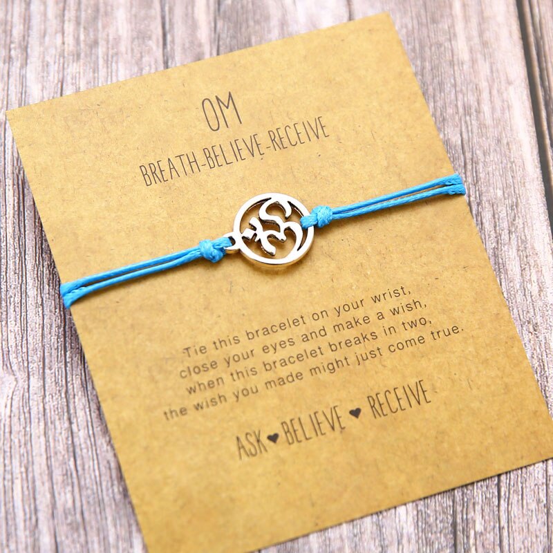 Healing Namaste Yoga Bracelets OM Charm Bracelets Lucky Buddha Yoga Jewellery for Women Men Hindu Symbol Lucky Bracelet