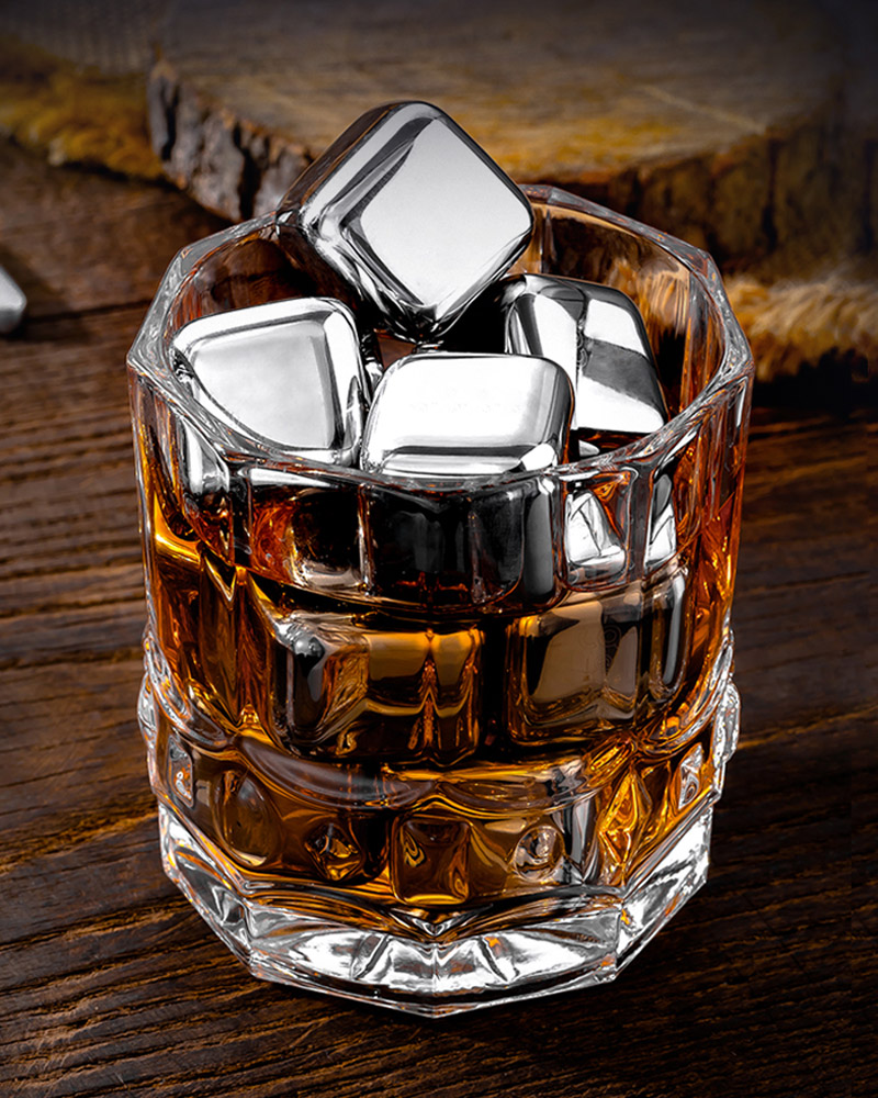 Reusable Stainless Steel Stones for Whiskey Stone Cubes for Wine Beer Juice Champagne Gadgets Vodka Ice Cube Kitchen Accessories