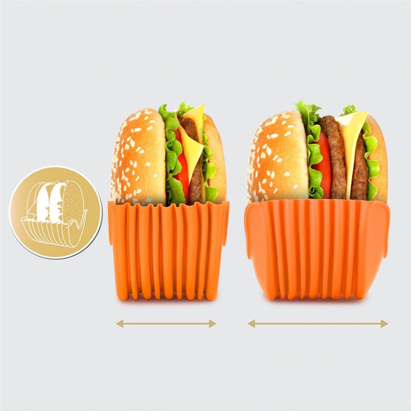 hamburger rask boks uttrekkbar silikon smultringer kompis burger ramme bekvemmelighet hjem kjøkken matte lagringsstativ burger maker form