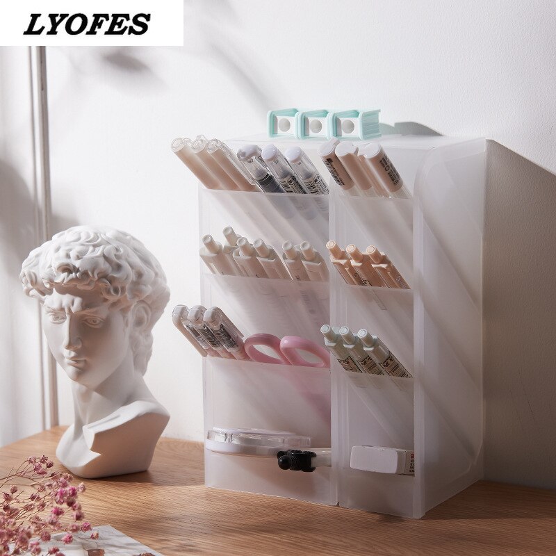 Organiseur de bureau pour stylos, rangement de papeterie, organisateur de bureau, support de brosse, accessoire de bureau pour porte-stylo