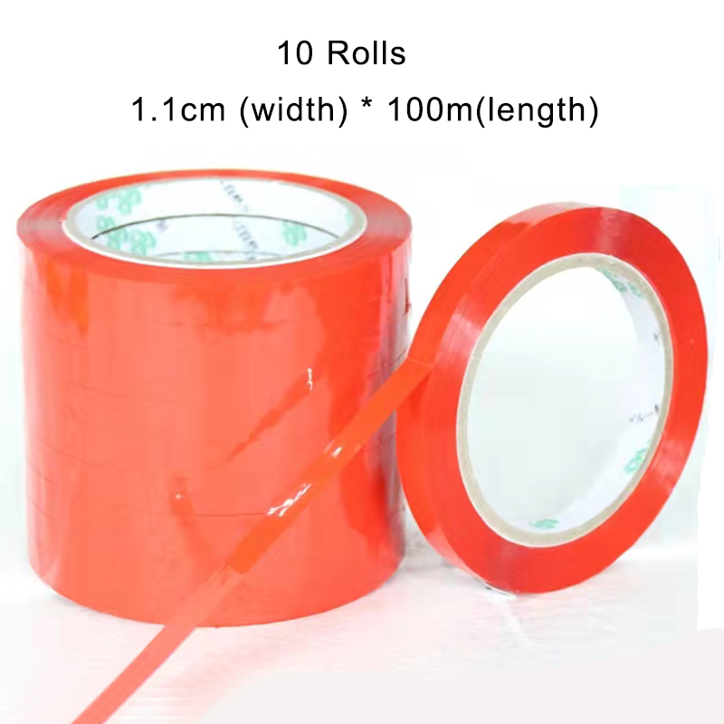 Supermarket sealing machine plastic bag tape bundle up tying tool bulk weighing bag tying sealer kitchen sealing clip: 10Roll Tapes - Red