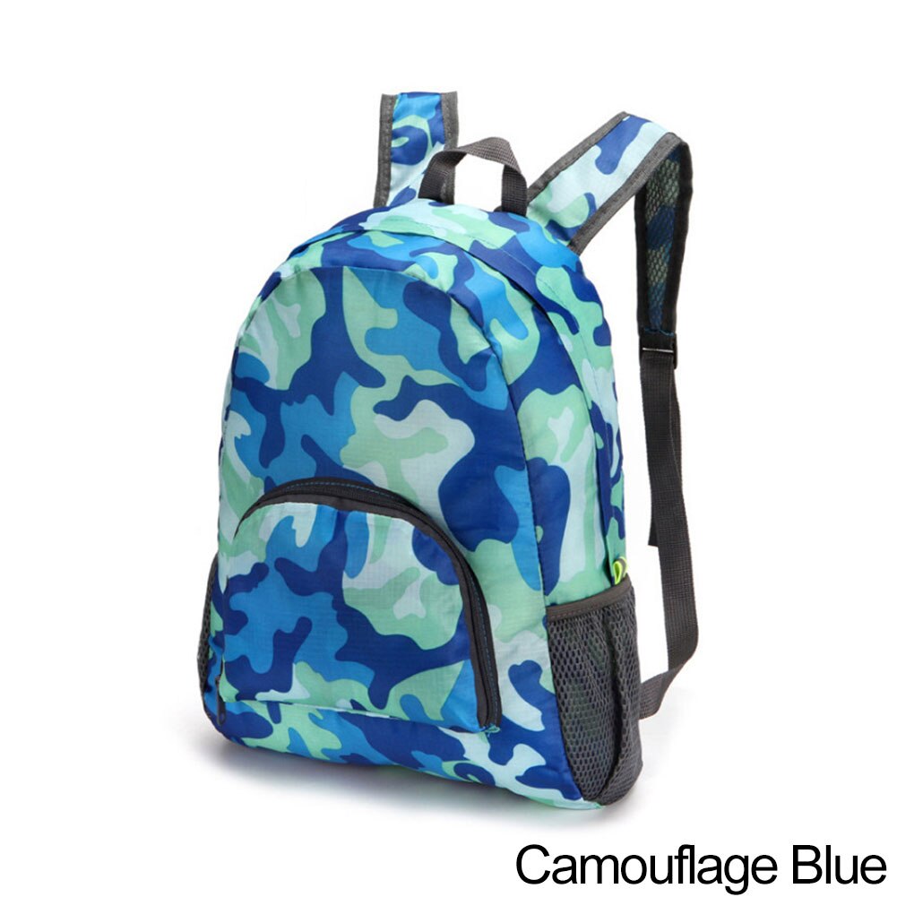Zaino pieghevole a 8 colori zaino sportivo da esterno di grande capacità zaino da campeggio zaino da pesca borsa da ciclismo per Unisex: Camouflage Blue