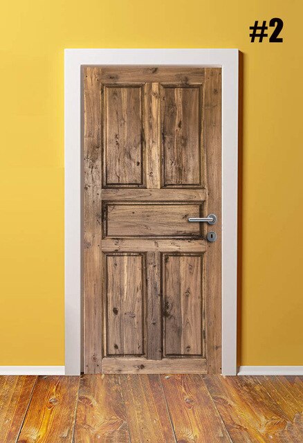 Sticker On The Door Self Adhesive Retro Wallpaper Diy Canvas Print Picture Wall Art Home Decor Mural Wardrobe Renovation Decal: Door XRK1474-02 / 95x215cm